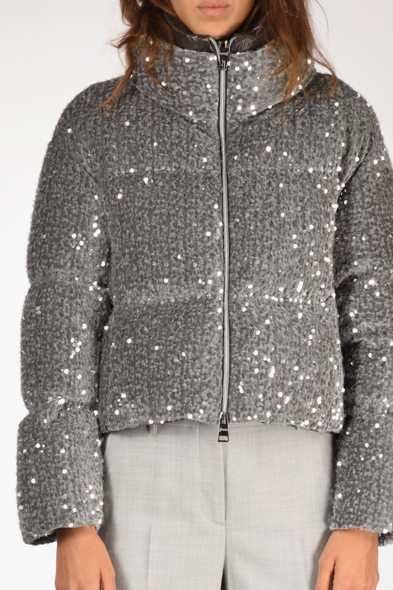 Piumino Paillettes Grigio Donna su Progetto Seta - Main Image