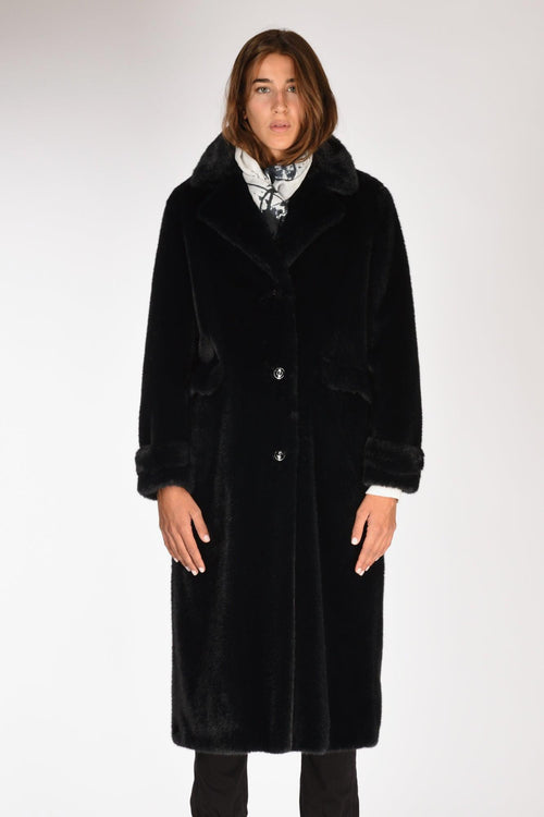 Cappotto Faux Fur Nero Donna - 2