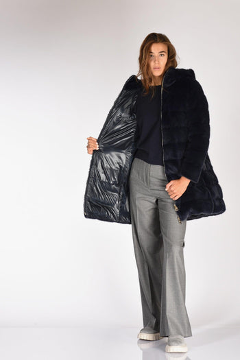 Piumino Faux Fur Blu Donna - 6