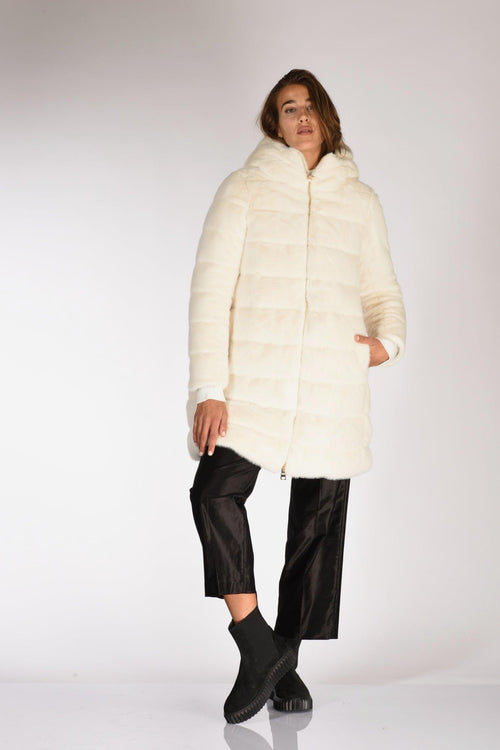 Piumino Faux Fur Bianco Donna