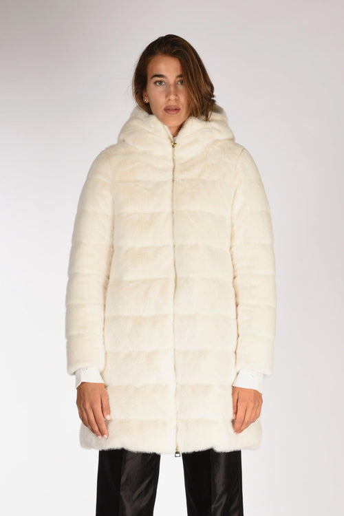 Piumino Faux Fur Bianco Donna - 2