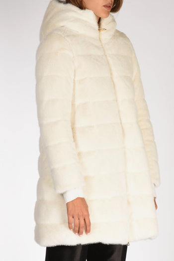 Piumino Faux Fur Bianco Donna - 3