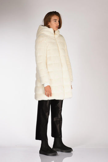 Piumino Faux Fur Bianco Donna - 4