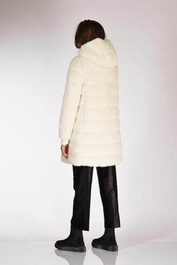 Piumino Faux Fur Bianco Donna - 5