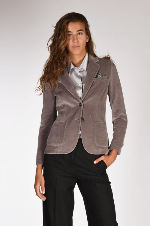 1901 Blazer Velluto Grigio Donna