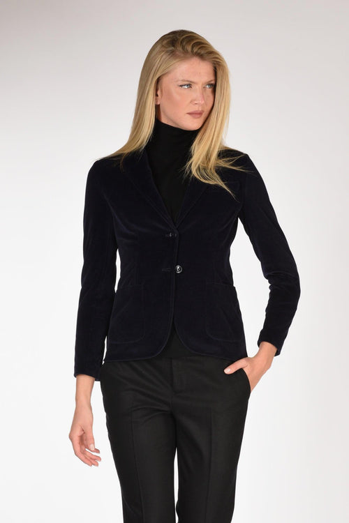 1901 Blazer Velluto Blu Donna