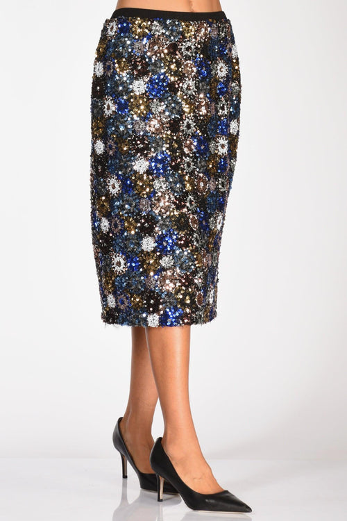 Gonna Paillettes Blu Donna - 2