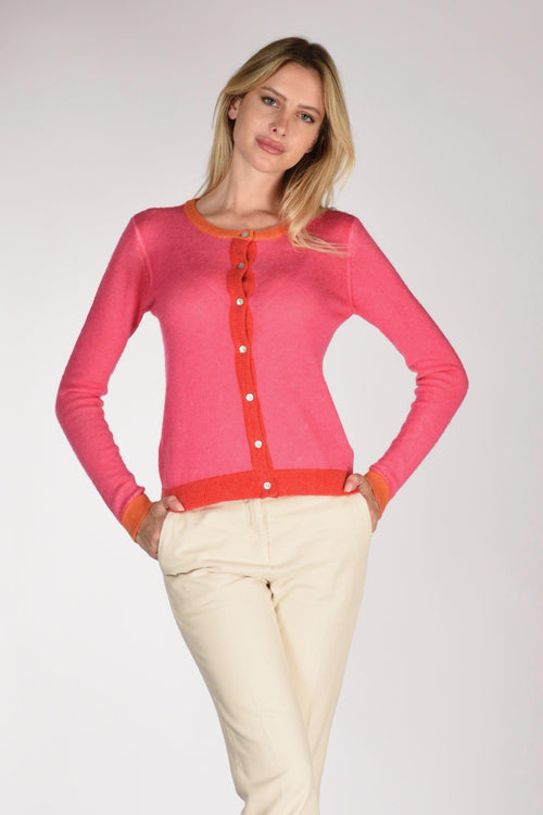 Maglia Stampata Fucsia/arancio Donna