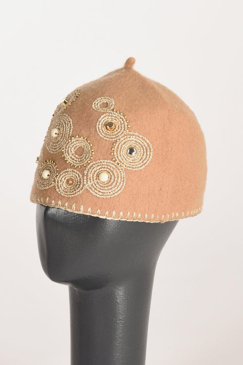 Cappello Decorato Beige/oro Donna - 2