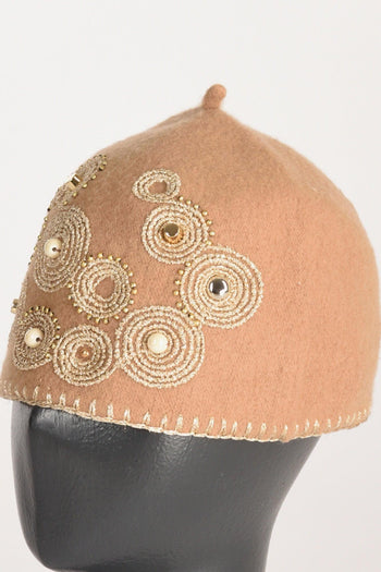 Cappello Decorato Beige/oro Donna - 3