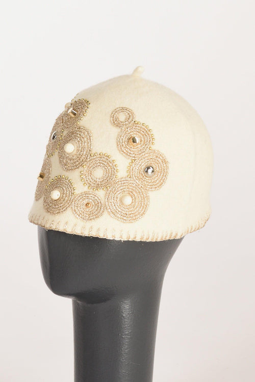 Cappello Decorato Bianco/oro Donna - 2