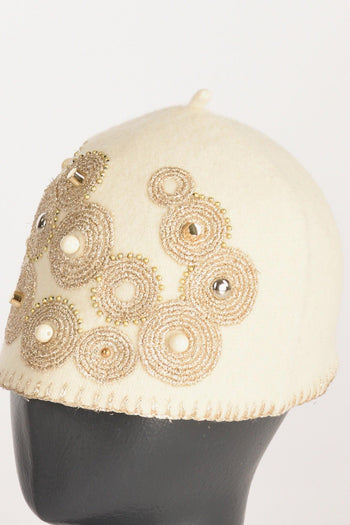 Cappello Decorato Bianco/oro Donna - 3