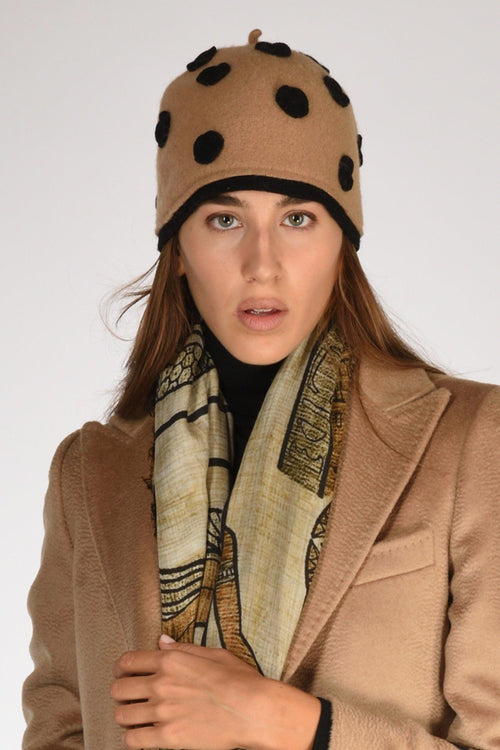 Cappello Decorato Beige/nero Donna - 1