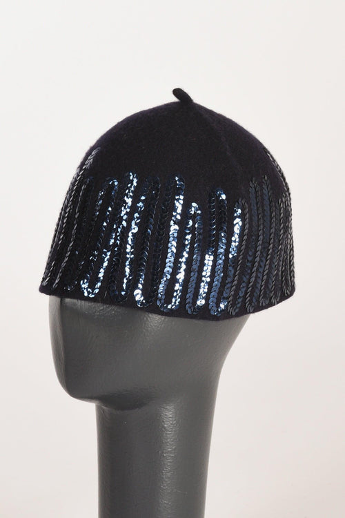 Cappello Decorato Blu Donna - 2