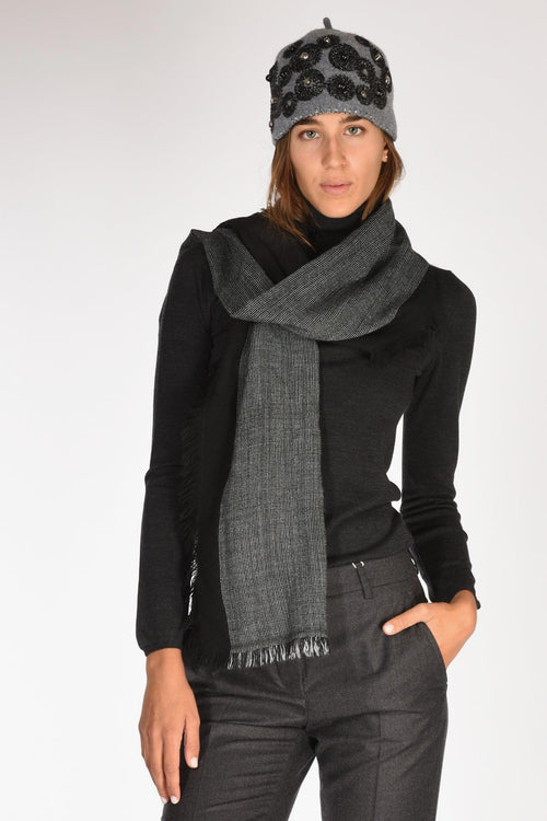 Sciarpa Patch Grigio/nero Donna