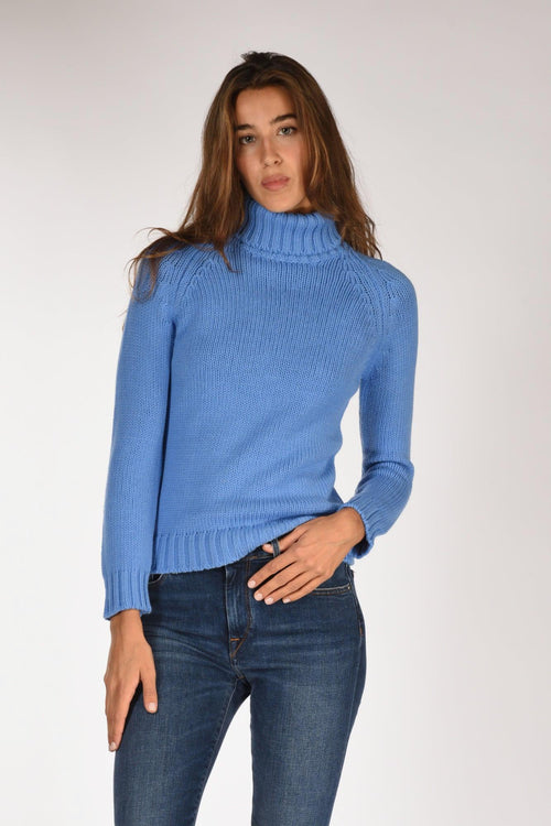 Collo Alto Azzurro Donna