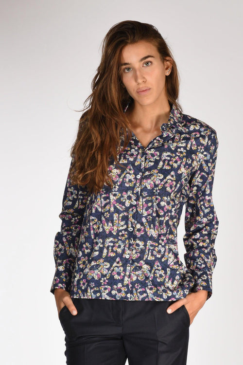 Camicia Stampata Blu/multicolor Donna