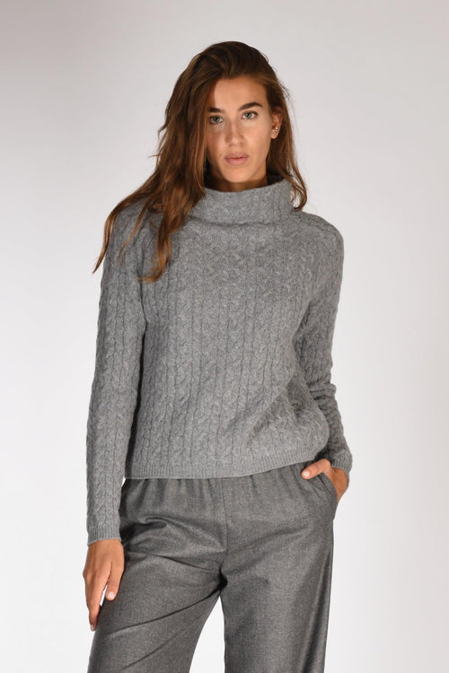 Maglia Treccia Grigio Donna