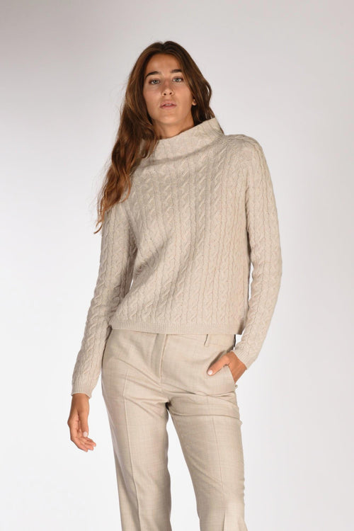 Maglia Treccia Beige Donna