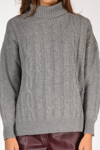 Maglia Treccia Grigio Donna - 3