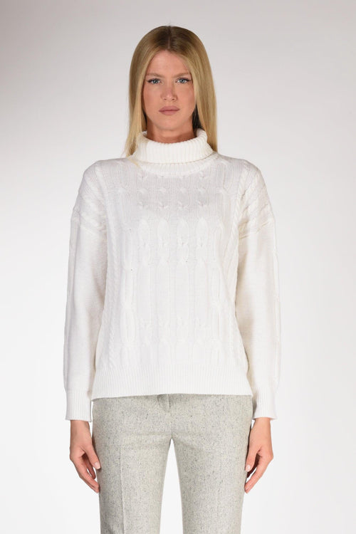 Maglia Treccia Bianco Donna - 2