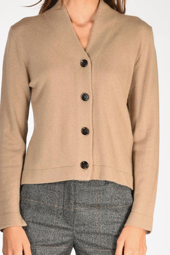 Maglia Cardigan Beige Scuro Donna - 3