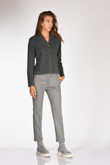 Maglia Cardigan Grigio Fango Donna - 4