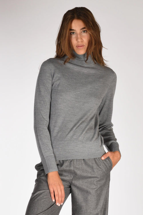 Collo Alto Maglia Grigio Donna