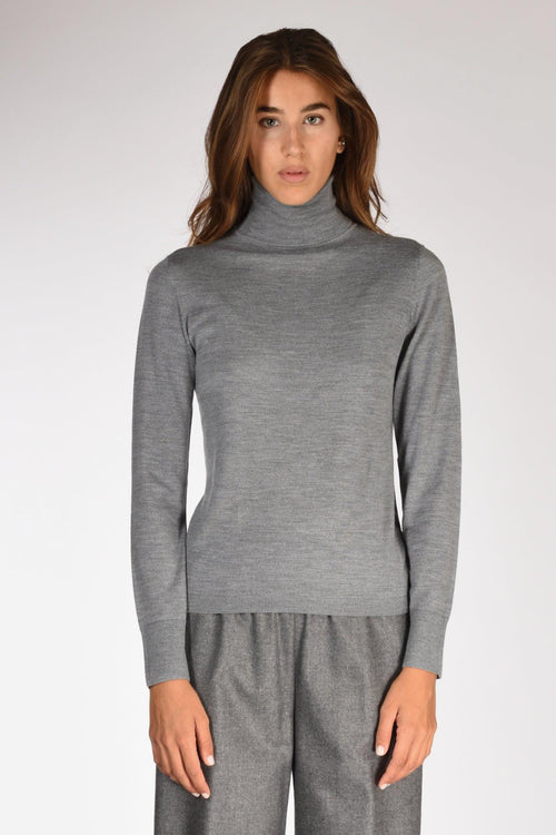 Collo Alto Maglia Grigio Donna - 2