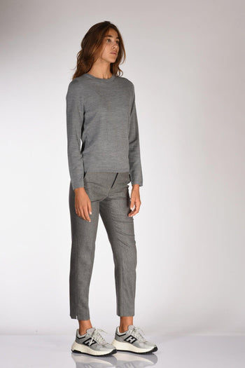 Maglia Girocollo Grigio Donna - 4