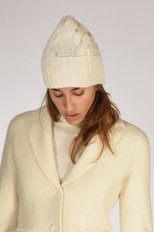 Cappello Treccia Bianco Naturale Donna