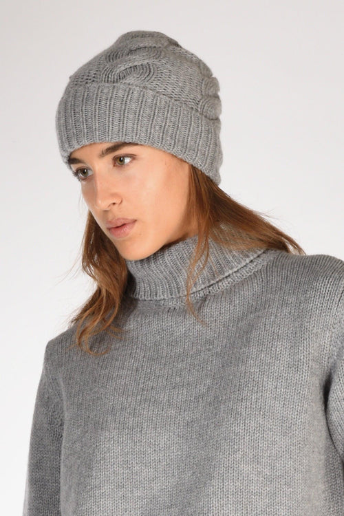 Cappello Treccia Grigio Scuro Donna