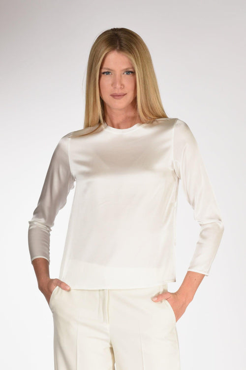 Maglia Seta Bianco Latte Donna