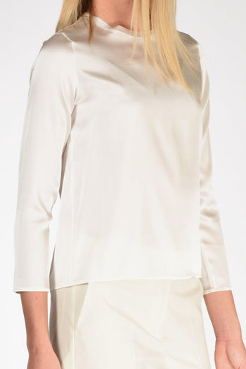 Maglia Seta Bianco Latte Donna - 3