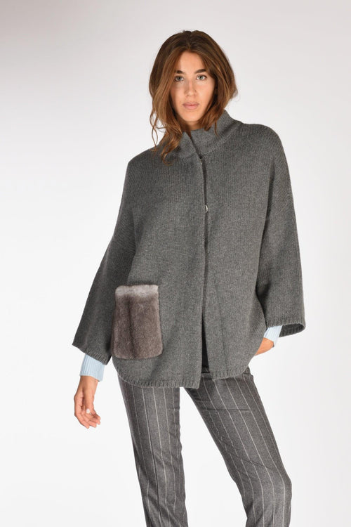 Poncho Grigio Donna