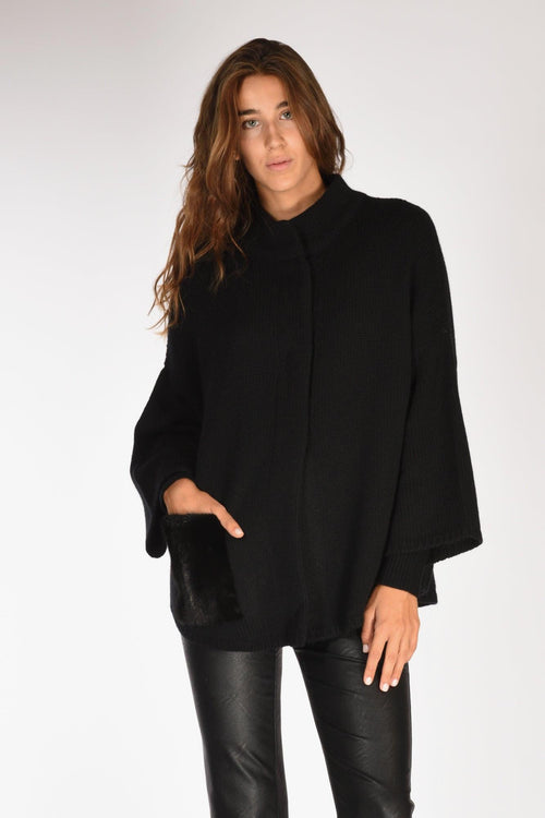 Poncho Nero Donna