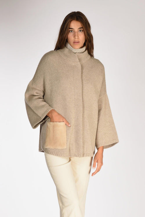 Poncho Beige Donna