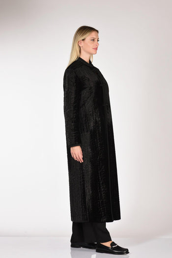 Cappotto Velluto Nero Donna - 5