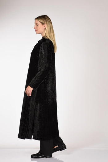 Cappotto Velluto Nero Donna - 7