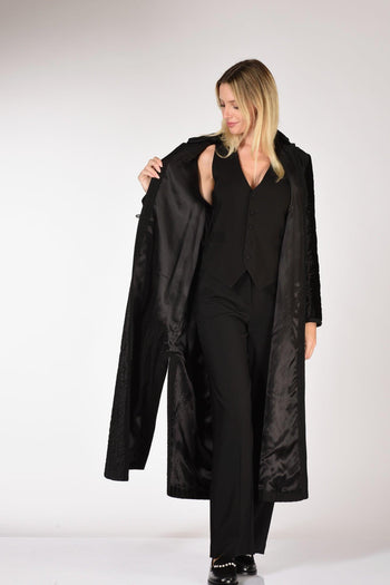 Cappotto Velluto Nero Donna - 8