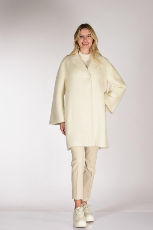 Cappotto Colletto Bianco Naturale Donna