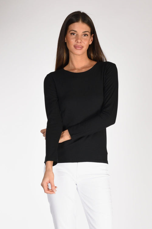 Paris Maglia Girocollo Nero Donna