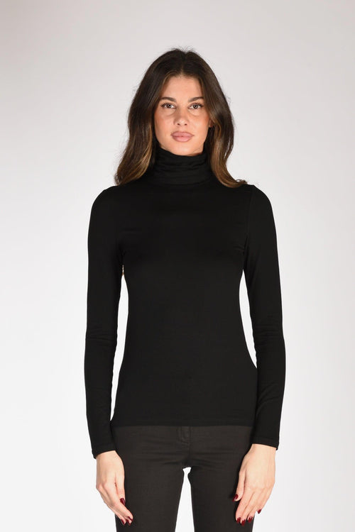 Paris Maglia Collo Alto Nero Donna - 2