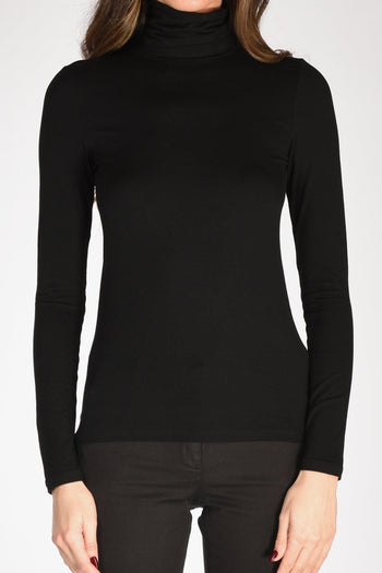 Paris Maglia Collo Alto Nero Donna - 3