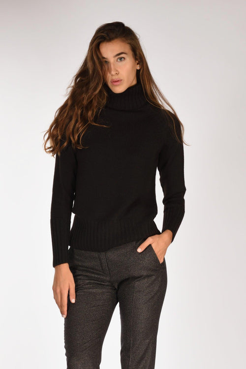 Maglia Collo Alto Marrone Donna