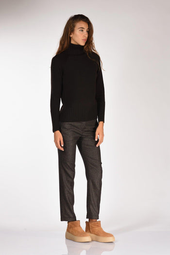 Maglia Collo Alto Marrone Donna - 4