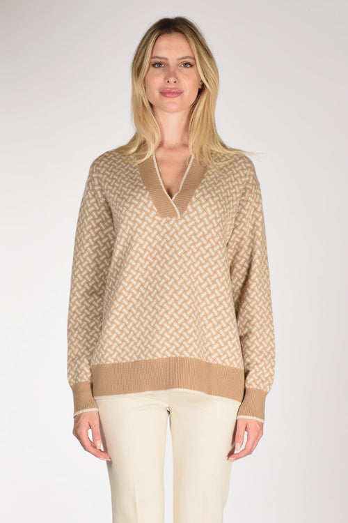 Maglia Biscottino Beige Scuro/beige Chiaro Donna - 2