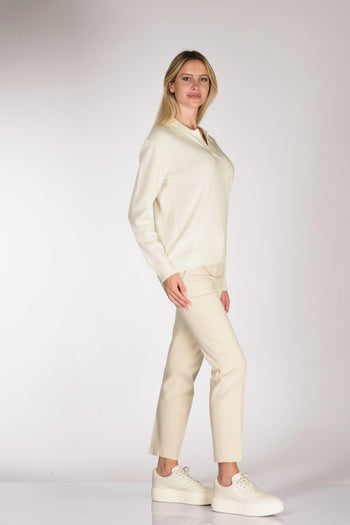 Saint Barth Maglia Eze Bianco Naturale Donna - 4