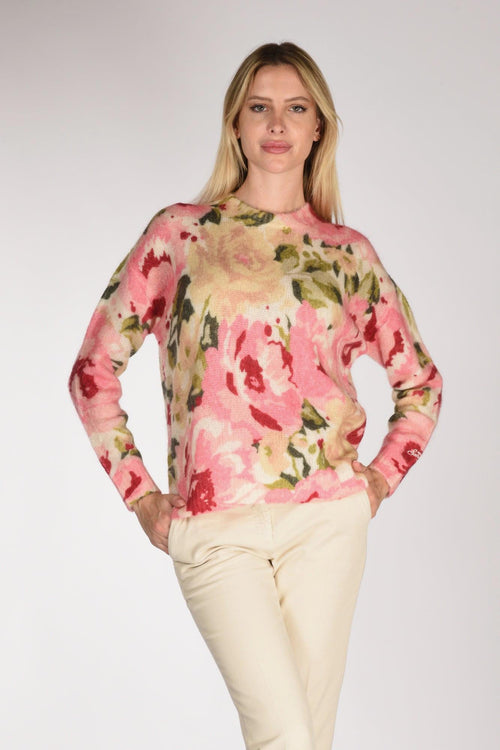 Saint Barth Maglia Louise W Bianco/rosa/verde Donna