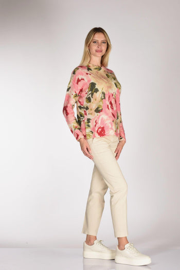 Saint Barth Maglia Louise W Bianco/rosa/verde Donna - 4